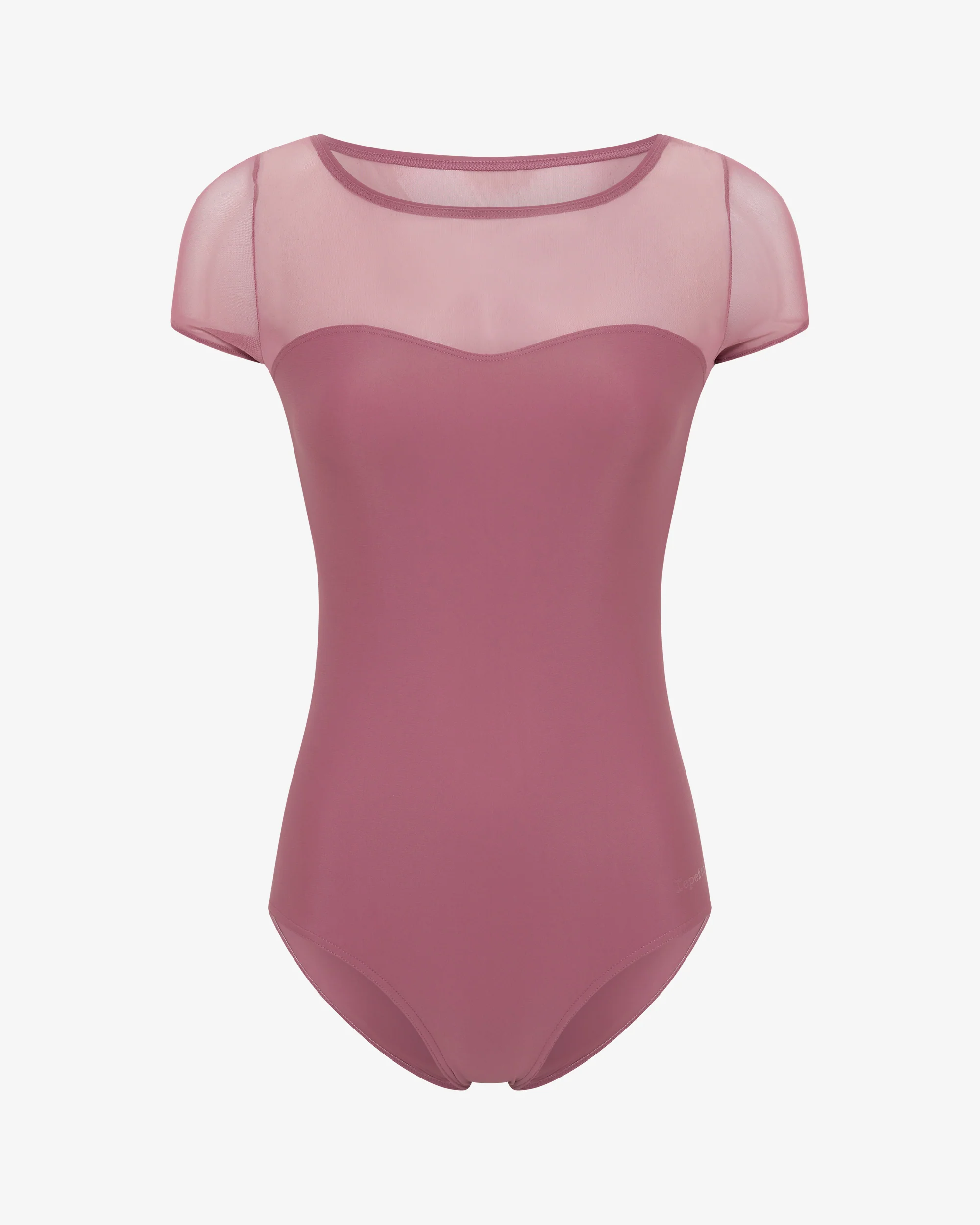 Maillot de danse à manches courtes deux tons avec maille - Enfants