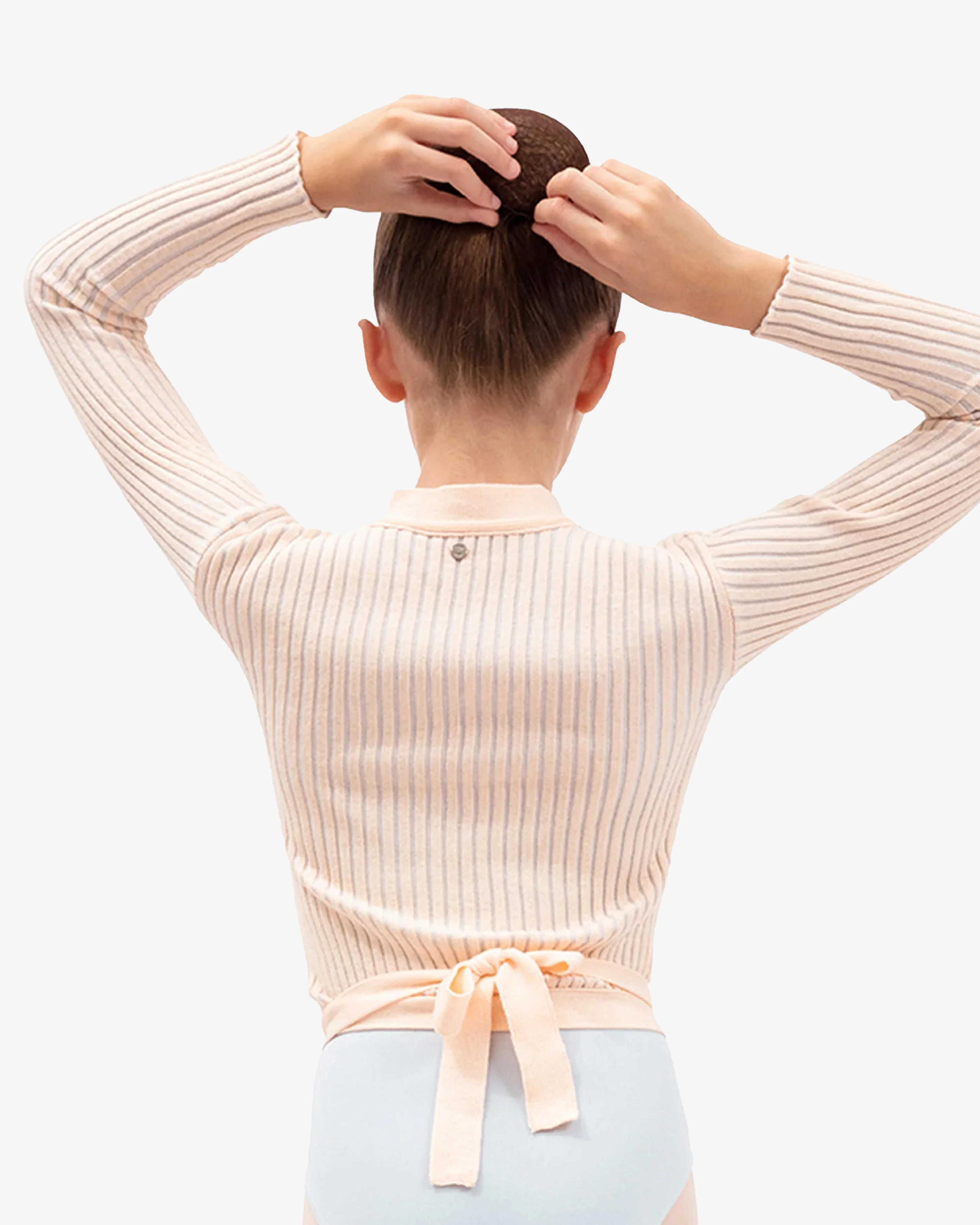 Cardigan à mailles côtelées deux tons en forme de ceinture - Enfants